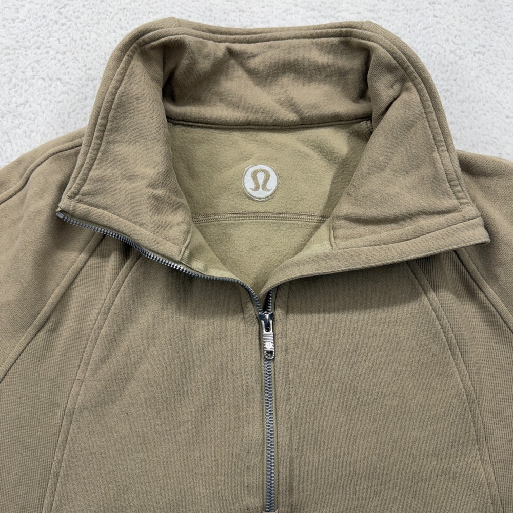 Lululemon Scuba Oversized Half-Zip Funnel Neck Tan Khaki M/L Sweatshirt - Picture 2 of 8